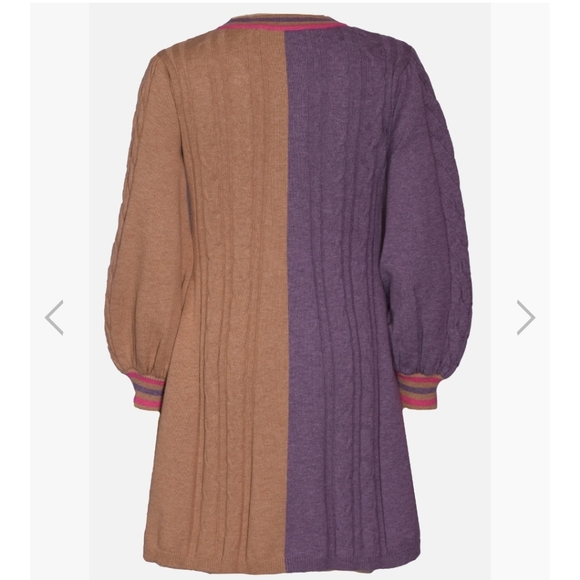 VICTORIA COLOR BLOCK SWEATER DRESS sz 5 - Picture 2 of 11